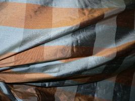 54" Silk Dupioni 3" Plaid - Savannah Bluestone Fabric